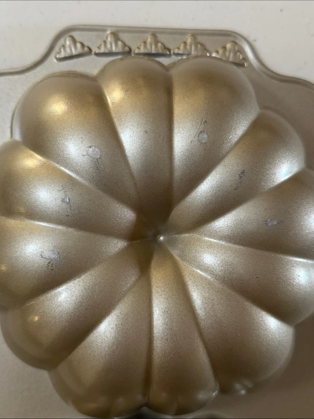 Nordic Ware “The Great Pumpkin Pan” 3D Pumpkin Bundt Pan - gold tone color